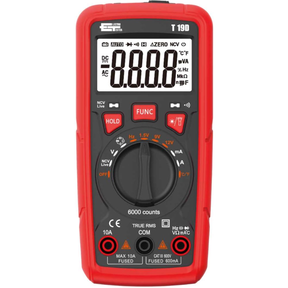 Изображение товара Цифровой мультиметр Electrotester T19D профессиональный с подсветкой