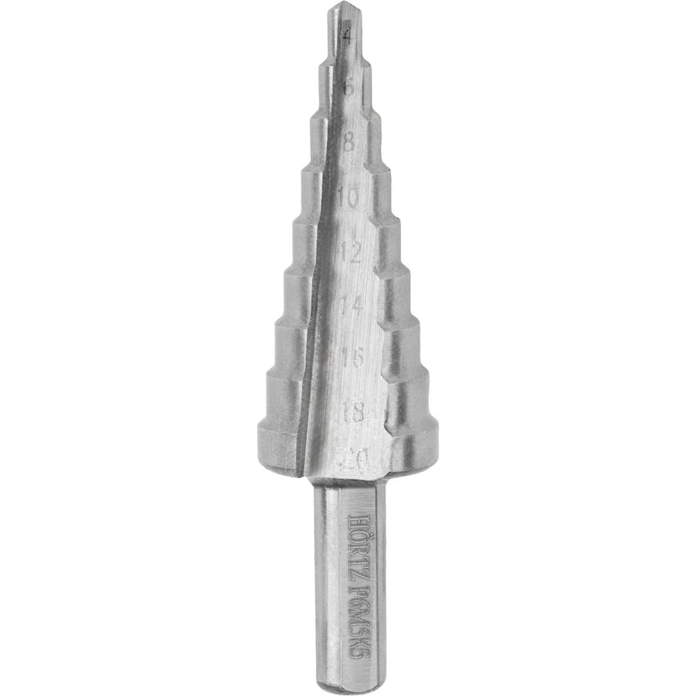 Изображение товара Сверло ступенчатое Hortz 4-20 ст.9 диаметр 4-20 мм, R6M5K5, длина 106 мм