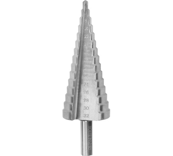 Изображение товара Сверло ступенчатое Hortz 4-32 ст.15 (dхв=8 Р6М5K5) (4,6,8,10,12,14,16,18,20,22,24,26,28,30,32) HORTZ 1159177