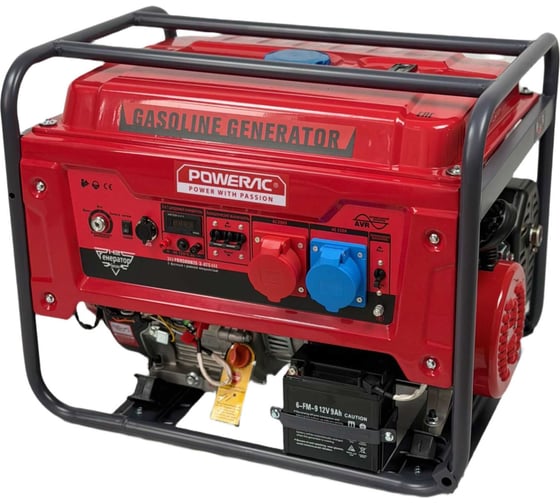 Изображение товара Генератор бензиновый трёхфазный POWERAC (8 кВт, 220В/380В, 16л.с., АВТОЗАПУСК) PR8500H2E-3-ATS