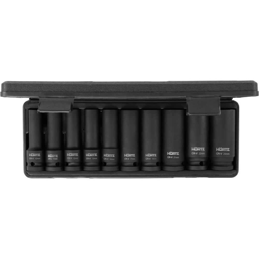 Изображение товара Набор ударных головок Hortz 1/2 10 предметов 78 мм CrMo кейс