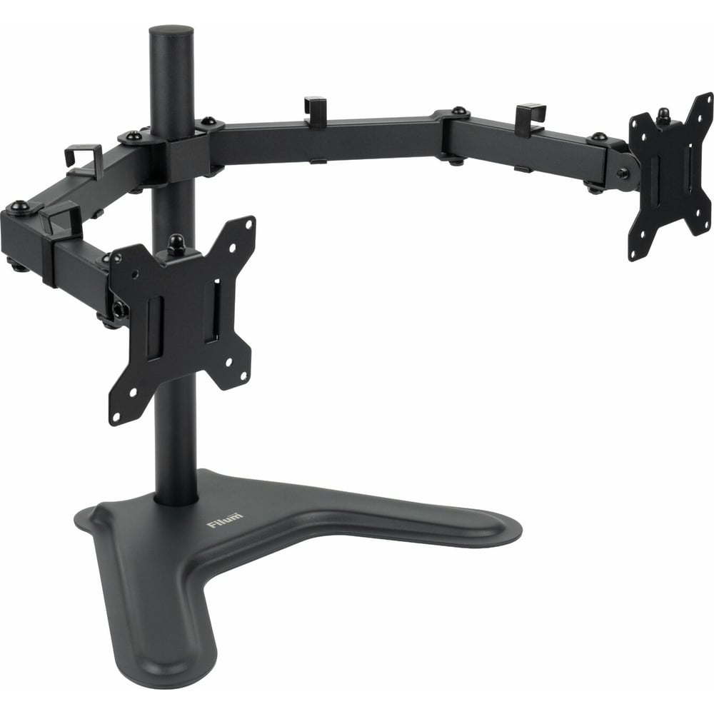 Изображение товара Кронштейн для монитора Filum черный, подставка на стол, два монитора, VESA: 75/100, 10-30 дюйма, до 8 кг FL-DMT002DB