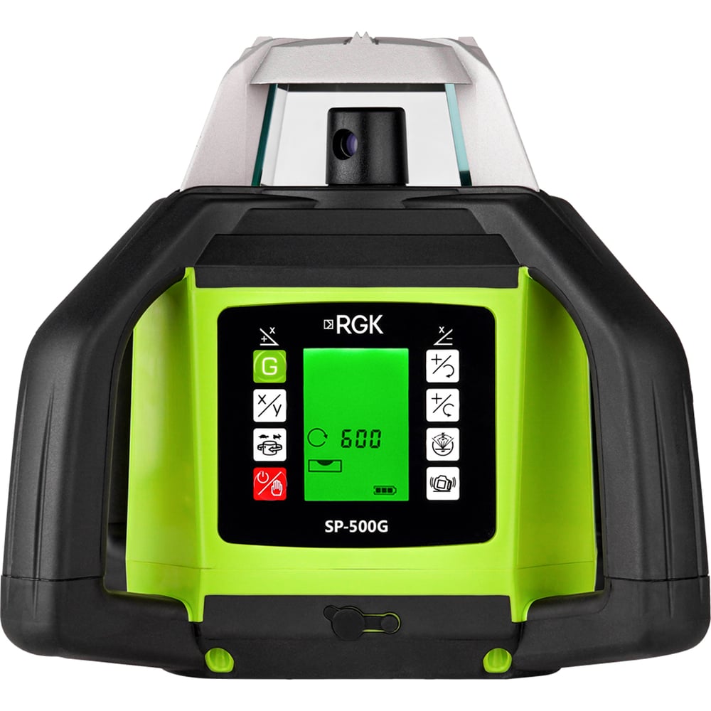 Изображение товара Ротационный нивелир RGK SP-500G зеленый луч 900м приемник АКБ кейс