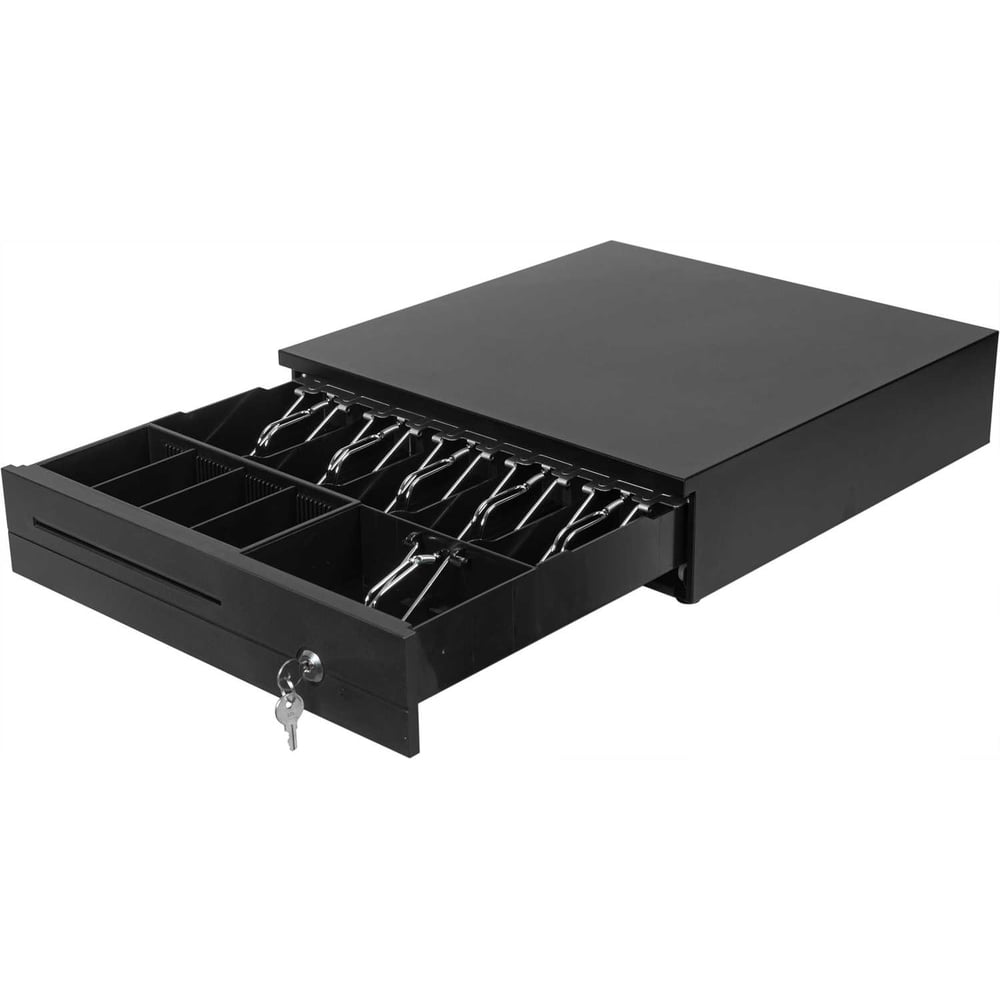 Изображение товара Денежный ящик МЕХЭЛЕКТРОН-М H405 с открыванием Push-On черный надежное хранение наличных