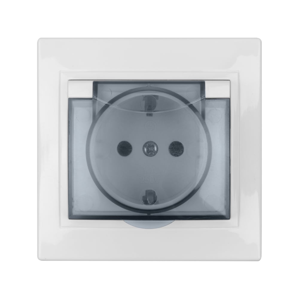 Изображение товара Розетка TDM ELECTRIC Таймыр 2П+З, IP44, белая, бакелит, 16А