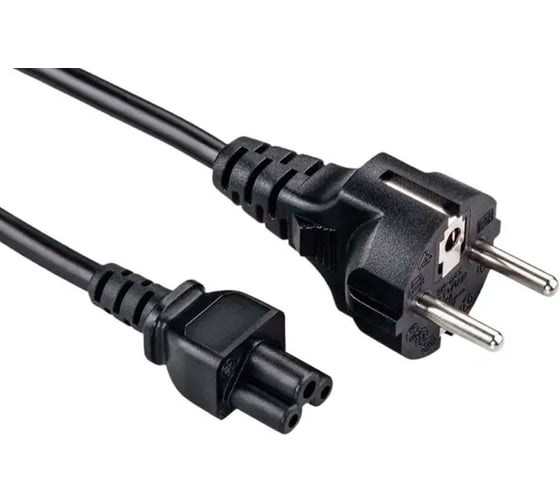 Изображение товара Кабель питания "КОМПАНИЯ ФОРТОН" сетевой шнур для ноутбука, монитора, C5, 3pin, 220V, 1.0 метра, чёрный (кратно 5шт) ВИ220