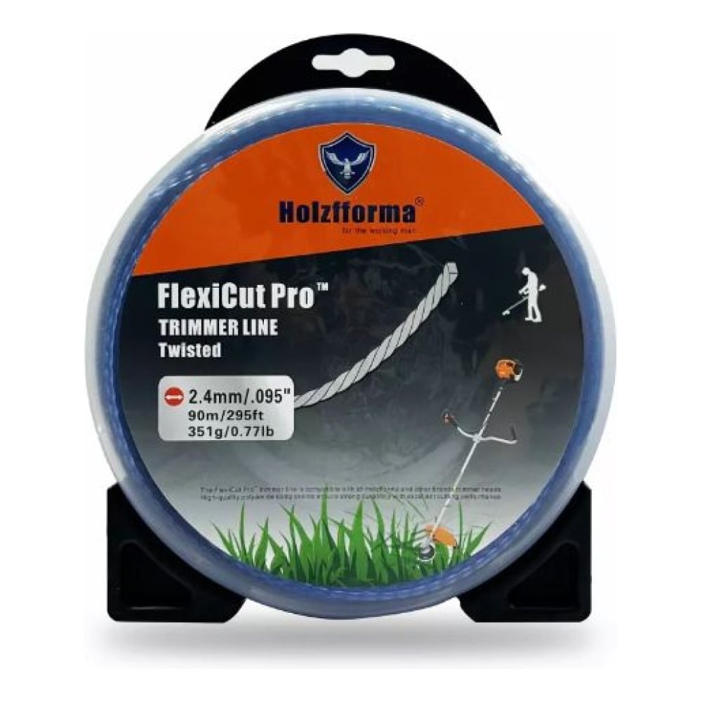 Изображение товара Леска для триммера Holzfforma FlexiCut Pro 2.4мм 90м витая синяя