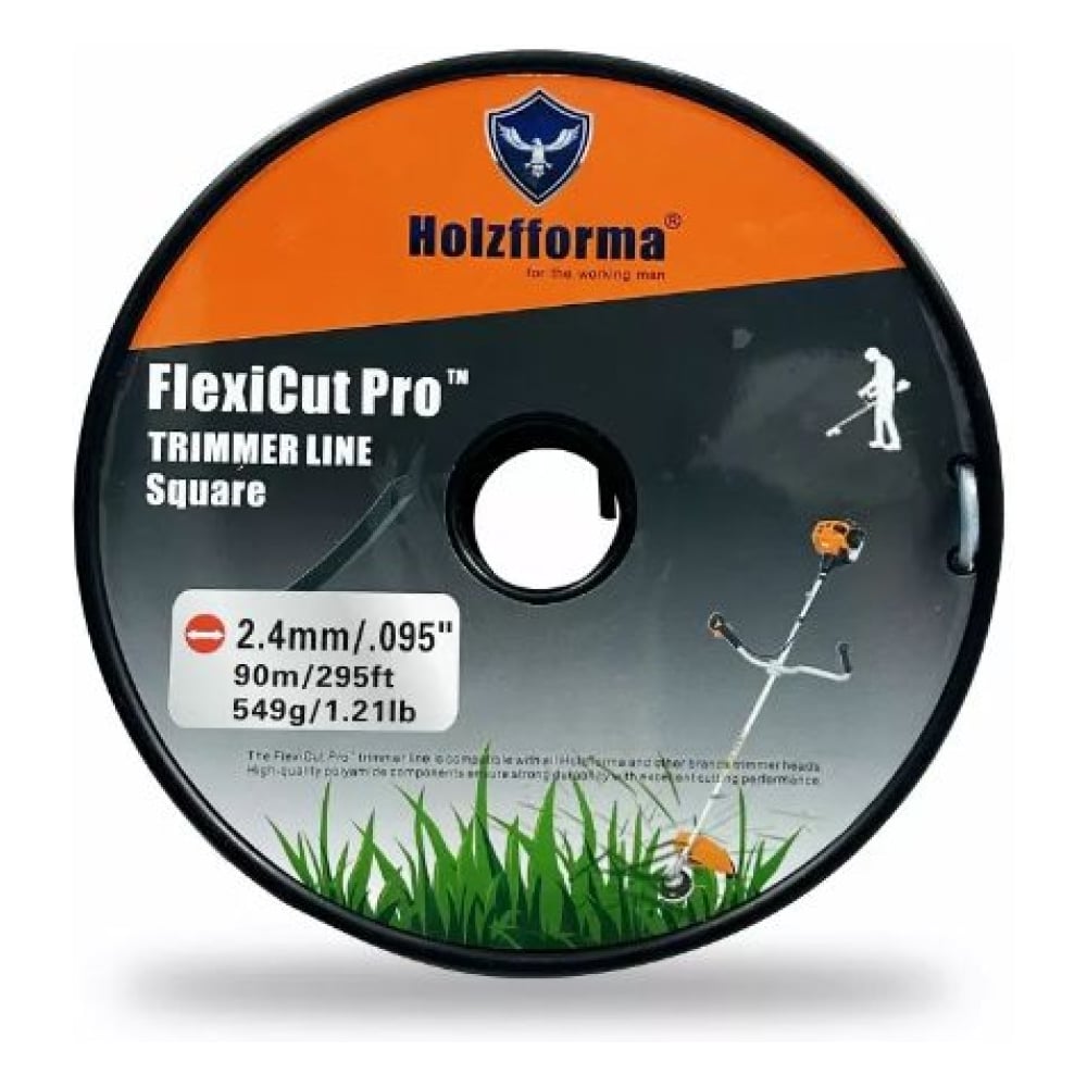 Леска для триммера квадрат Holzfforma FlexiCut Pro 2.4мм/90м SQ002490PRO