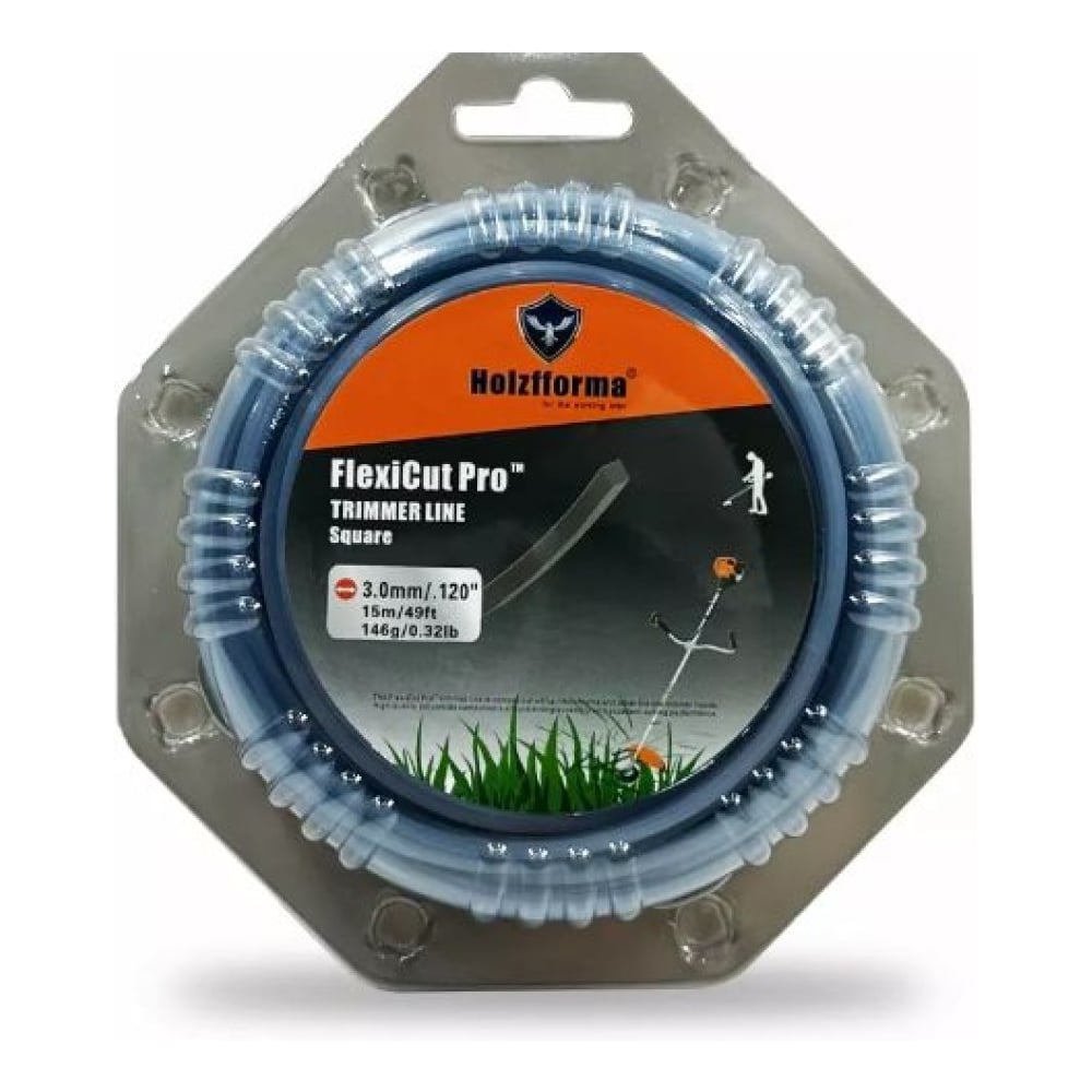 Изображение товара Леска для триммера Holzfforma FlexiCut Pro 3мм 15м квадратно формы