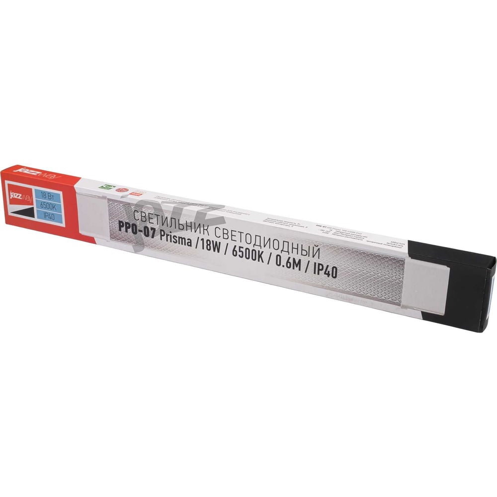 Изображение товара Светильник светодиодный настенно-потолочный ДПО PPO-07 600 Prisma 18W 6500K IP40 белый Jazzway 5064263