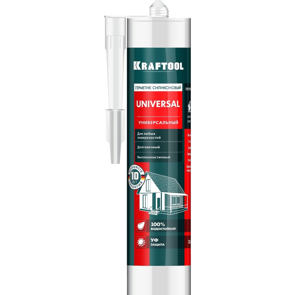 Универсальный силиконовый герметик KRAFTOOL лак аэрозольный тонирующий vixen для стекла и пластика 520 мл