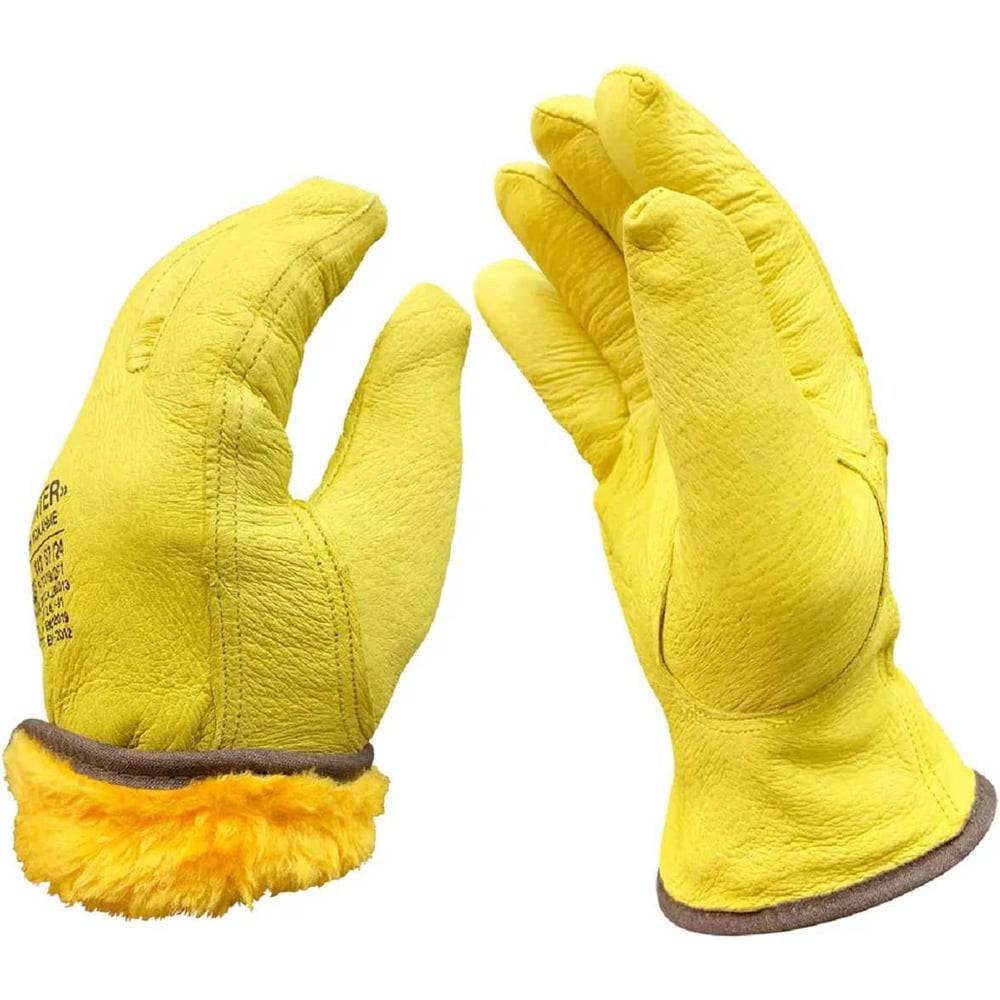 Изображение товара Перчатки мужские Master-Pro® ДЛЯ ТЕБЯ, кожаные с меховой подкладкой ПРОФИ (ДРАЙВЕР-К2-ЗИМА), водительские, размер 11, 1 пара 9085-GLDW2(11)-PU/FY-1