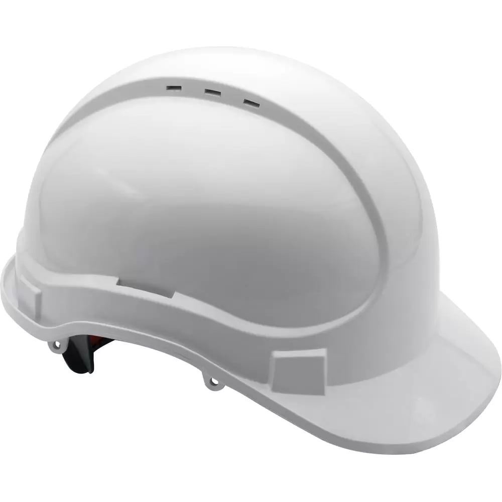 Изображение товара Каска защитная ЕЛАНПЛАСТ Ай-Прайм Классик белая в комплекте с ремнем и 8 точками крепления