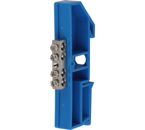 Изображение товара Шина ЭРА N "Ноль" NO-222-83-1 на DIN-изоляторе ШНИ-6x9-4 никелированная Д-Синий Б0044132