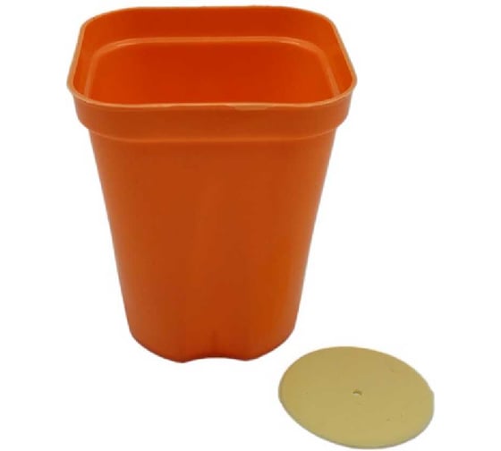 Изображение товара Горшок для рассады ЛЕТО квадратный, 0.25 л, с вкладышем, пластик (163) 20 шт 90814