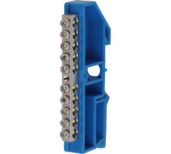 Изображение товара Шина ЭРА N "Ноль" NO-222-86-1 на DIN-изол ШНИ-6x9-10 никелированная Д-Синий Б0044135