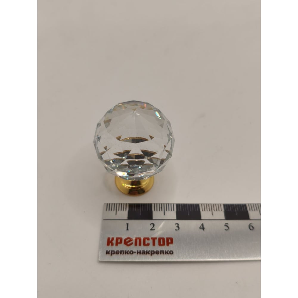 Изображение товара Ручка-кнопка мебельная Крепстор РК-1006 D25 прозр./золото для мебели