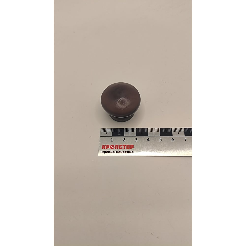 Изображение товара Мебельная ручка-кнопка Крепстор РК-3312 35 мм, темное дерево, 4 шт