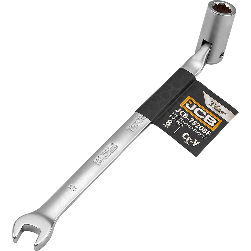 Изображение товара Ключ рожково-торцевой шарнирный JCB 8мм -75208F(65690) полупрофессиональный инструмент