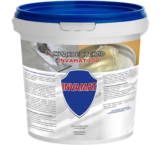 Изображение товара Жидкое стекло прозрачный INVAMAT 200 15 кг 1355
