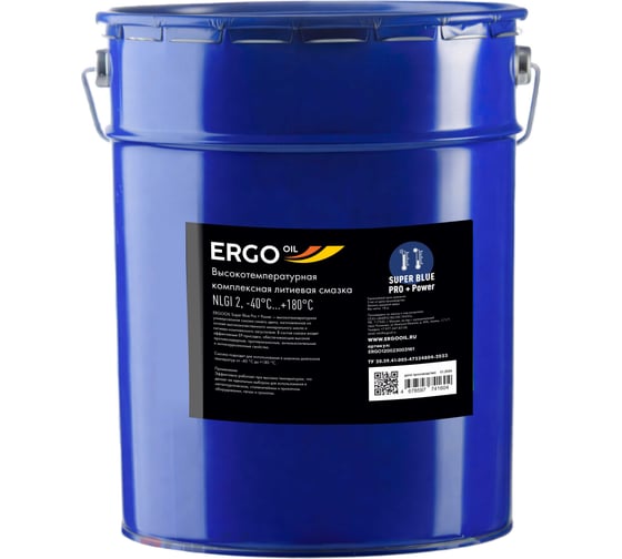 Изображение товара Литиевая смазка ERGOOIL Super Blue Pro + Power EP2 высокотемпературная комплексная смазка (18 кг) ERGO120023003161
