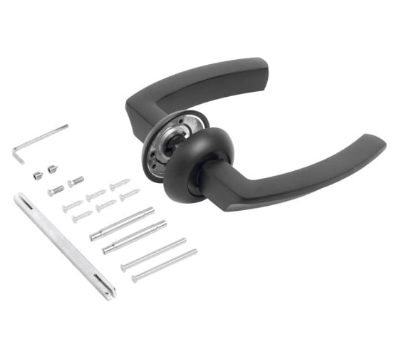 Изображение товара Комплект ручек Стандарт 93 BL матовый черный квадрат 140мм 17797