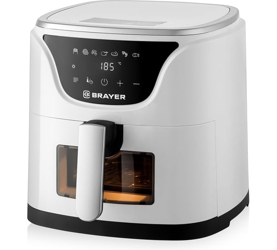 Изображение товара Аэрогриль BRAYER 2036BR-WH 1500 Вт,5 л, t. 200С, съемная решетка, таймер, LCD-дисплей, 7 программ BR2036WH