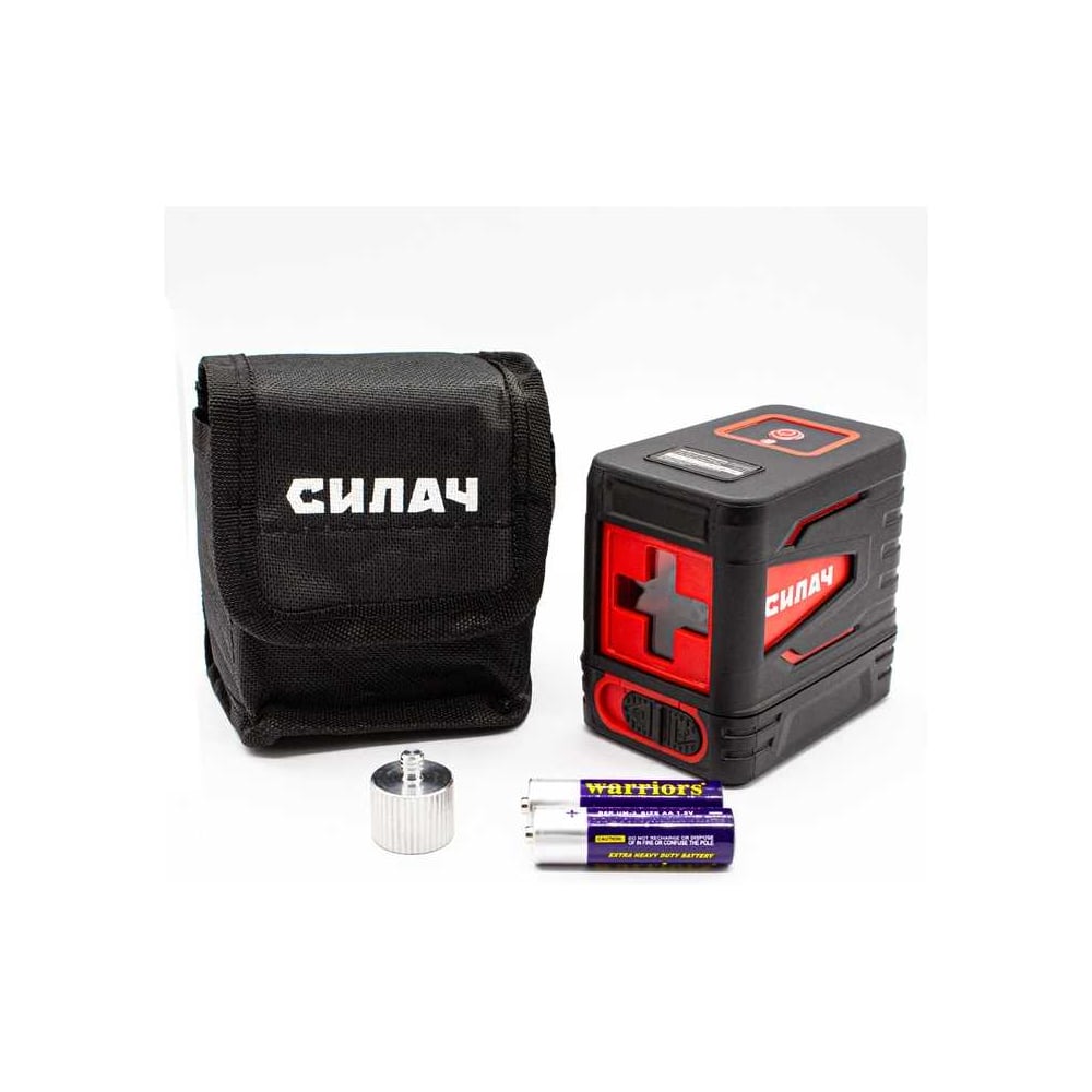 Изображение товара Уровень лазерный СИЛАЧ (нивелир) 2 линии красные, сумка, самовыр. 3-5 сек. ЛНК-2 (1/60) 026342
