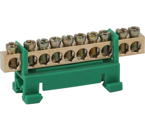 Изображение товара Шина ЭРА PE "Земля" NO-222-80-1 в изоляторе типа стойка ШНИ 6x9-10-Д-Зеленый Б0044129