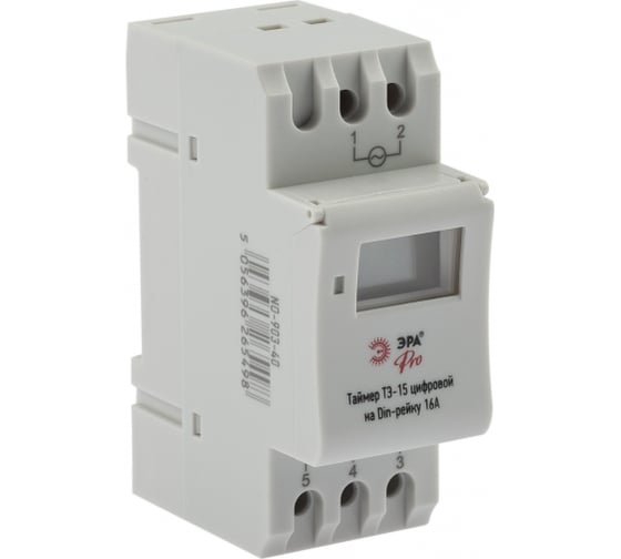 Изображение товара Цифровой таймер на DIN-рейку ЭРА PRO NO90340 ТЭ15 16А Б0050656