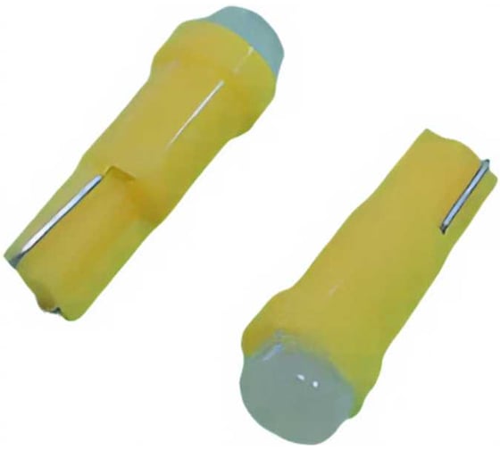 Изображение товара Автолампа светодиодная LONGTEK W1,2W(T5) 12V W2x4,6d Yellow (ЖЕЛТЫЙ,LED/1), комплект 10 шт T5-0001Y
