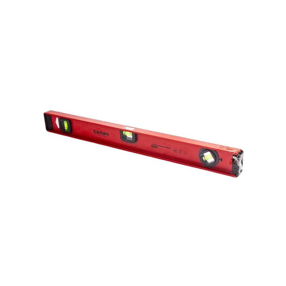 Изображение товара Уровень СИЛАЧ 600мм, строительный усиленный, с поворотным глазком, РЕЛЬС (1/60) 026847