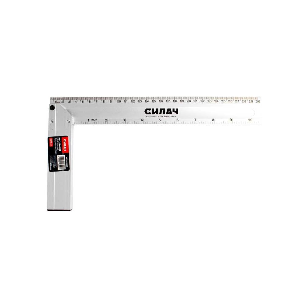 Изображение товара Угольник столярный СИЛАЧ 300мм алюминиевый литой для точных измерений