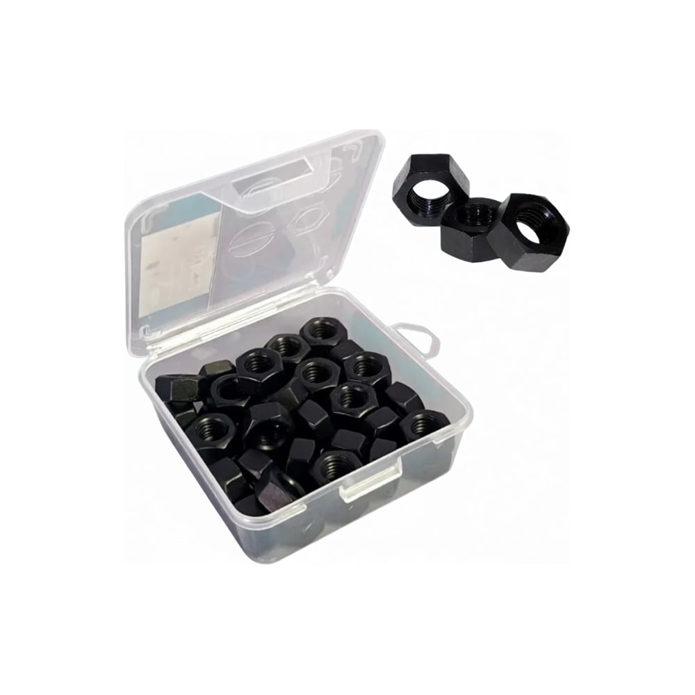 Изображение товара Гайка 23 Болта М12 черная к.п.12.9 DIN934 в органайзере 40 шт