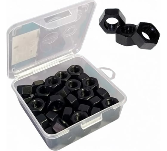 Изображение товара Гайка 23 Болта М12 черная к.п.12.9 DIN934 в органайзере, 40 шт. г129м125927орг-ф40