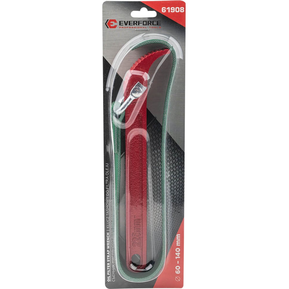 Изображение товара Ключ ременной для снятия масляного фильтра EVERFORCE ремень 490х20мм, для фильтров 60-140мм EF-61908(63283)