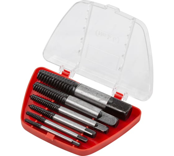 Изображение товара Набор экстракторов резьбы iLOFORCE 6пр.(М3-М25; Ø:3-6мм, 6-8мм, 8-11мм, 11-14мм, 14-18мм, 18-25мм; мелкий шаг), в пластиковом футляре IF-63005A(65776)
