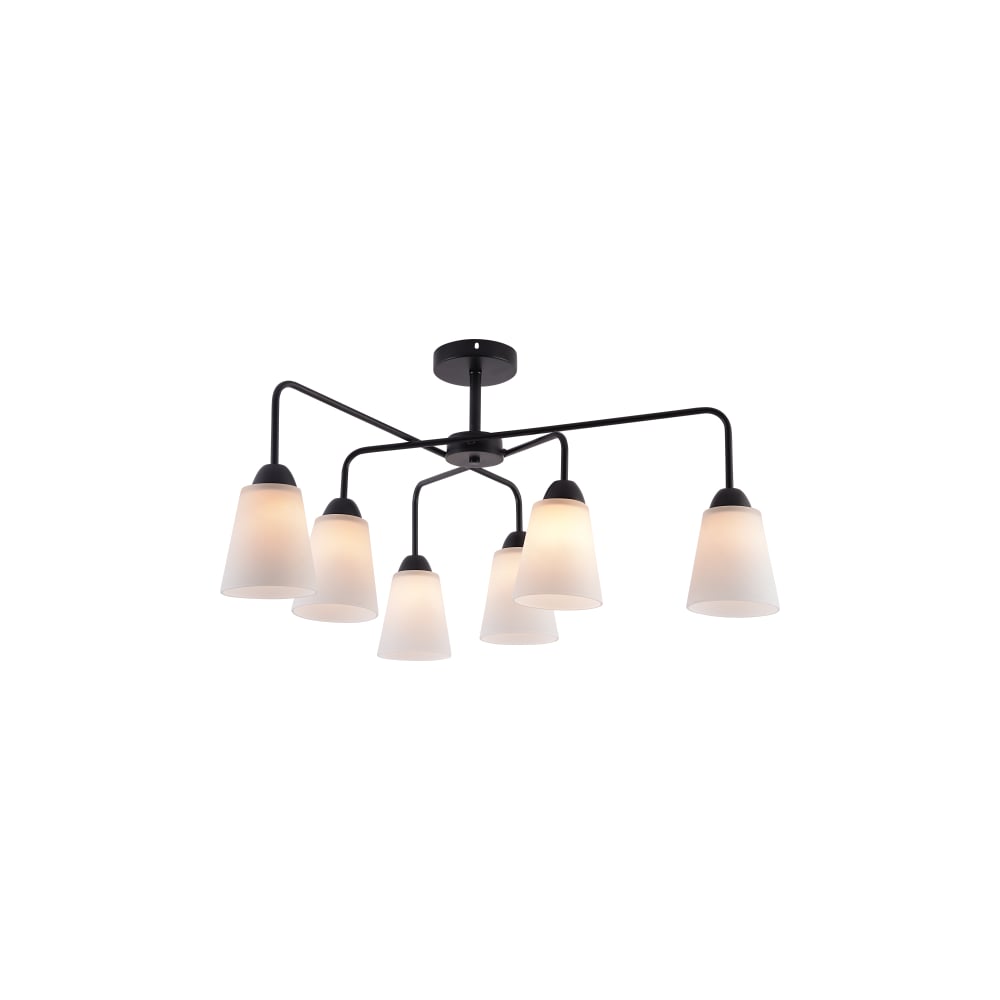 Изображение товара Люстра Rivoli Jodie 6хE27, стиль модерн, белая, черная арматура