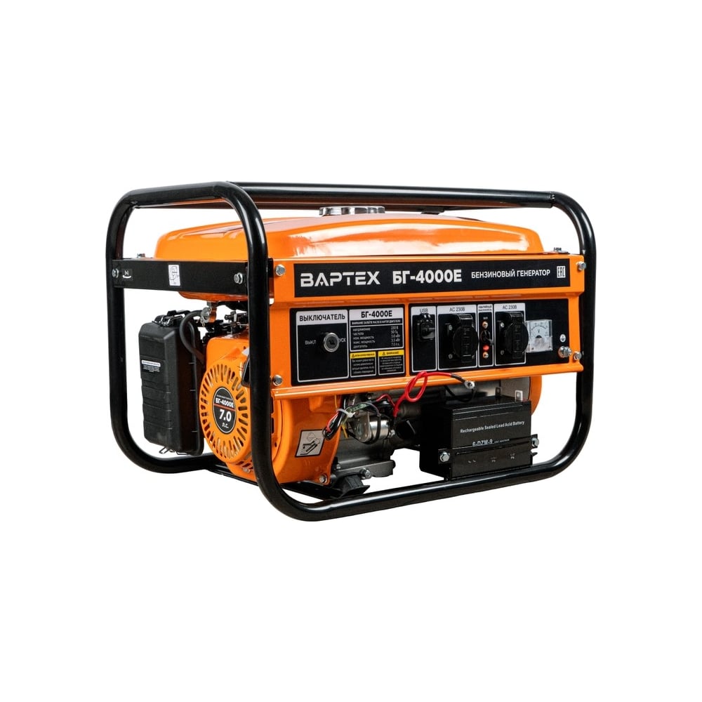 Изображение товара Бензиновый генератор ВАРТЕХ БГ-4000E 3,5 кВт, бак 15л, руч/электро старт