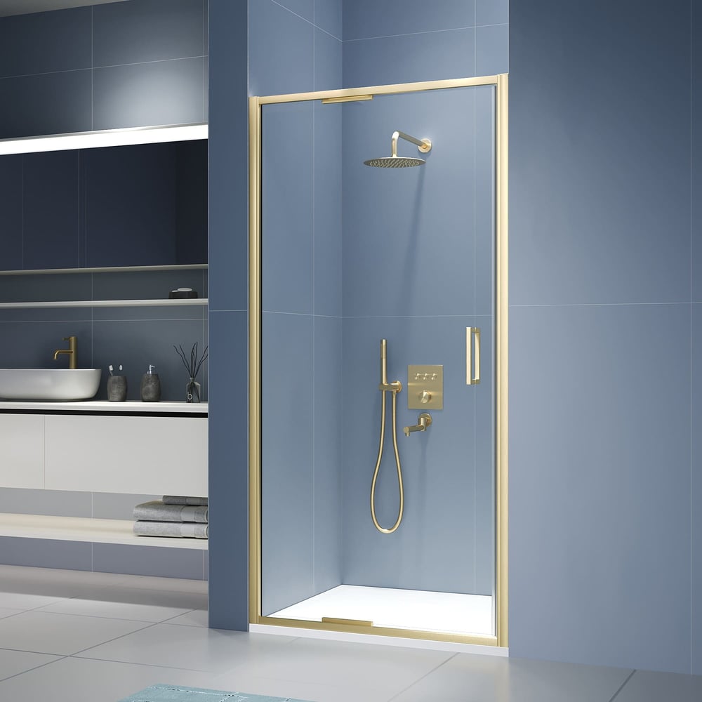 Изображение товара Душевая дверь RGW 90x200 SV-05-2-Gb золото браш рифленое стекло