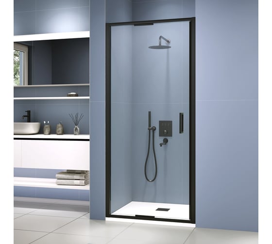 Изображение товара Душевая дверь RGW 80x200 SV-05-2-B чёрный/черная смарт линия/8 мм (Easy) 703205208-194