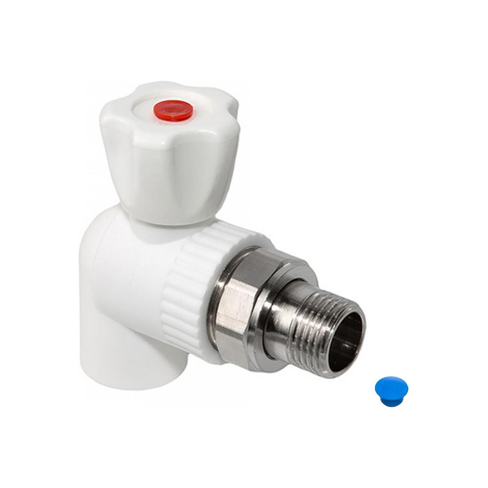 Изображение товара Угловой шаровой кран для радиатора Imperial ф25-1/2 полипропиленовый латунный