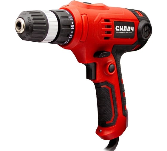 Изображение товара Дрель электрическая шуруповерт СИЛАЧ ДЭШ-10.450П (450Вт,пат10мм,45Hm,2 скор,0-450/0-1800об/мин) (1/10) 024106