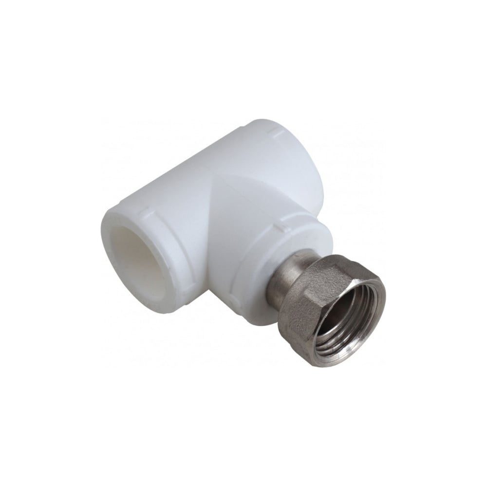 Изображение товара Белый тройник с накидной гайкой Imperial 25- 3/4внут. полипропиленовый PPR 40-362