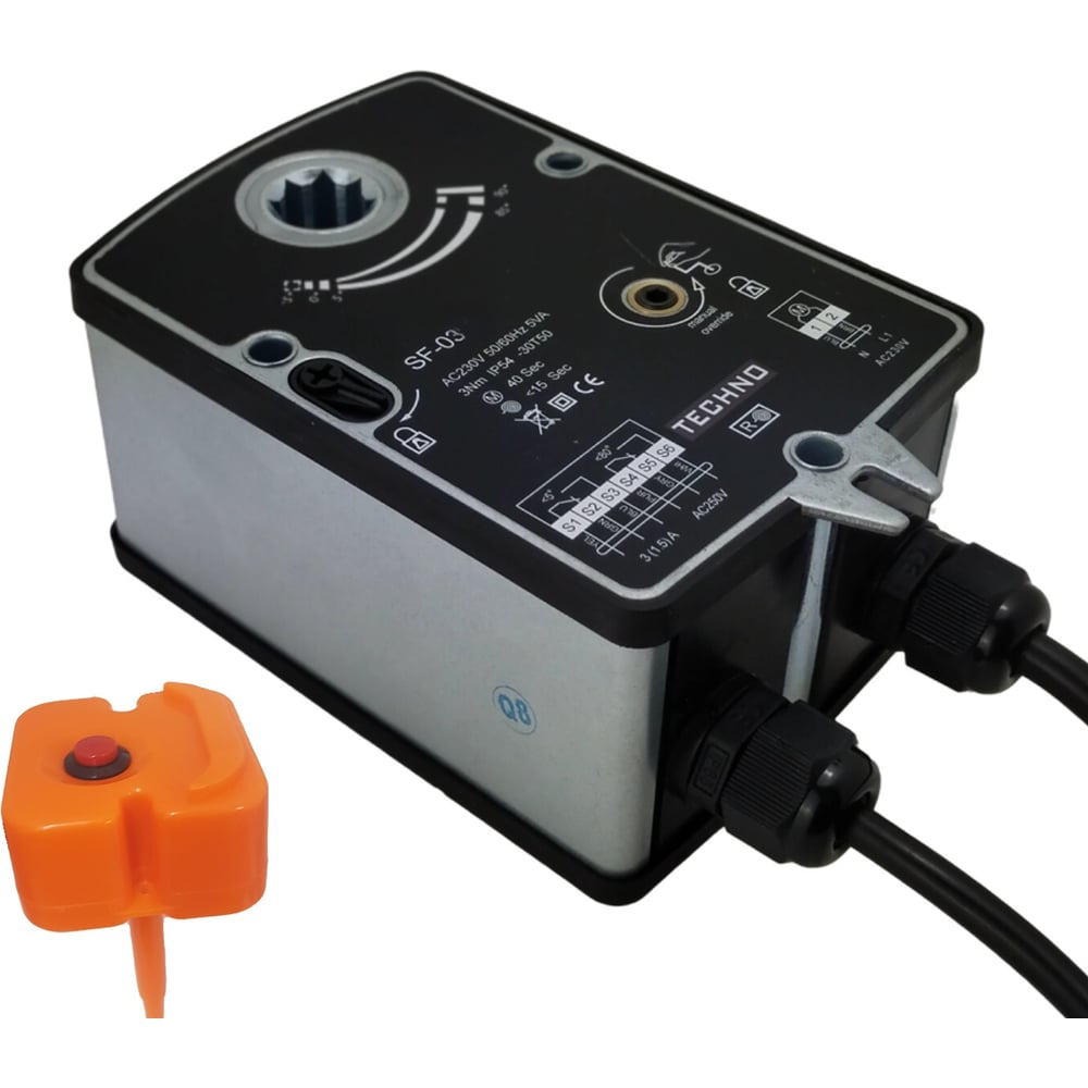 Изображение товара Электропривод противопожарный с пружиной TECHNO SF-03DFS 24V 3Nm