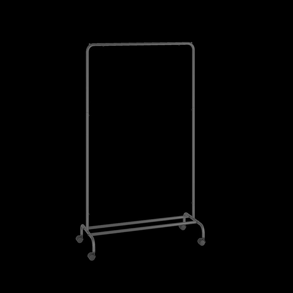 Изображение товара Гардеробная вешалка ЗМИ Радуга 2 графит напольная с колесами полкой