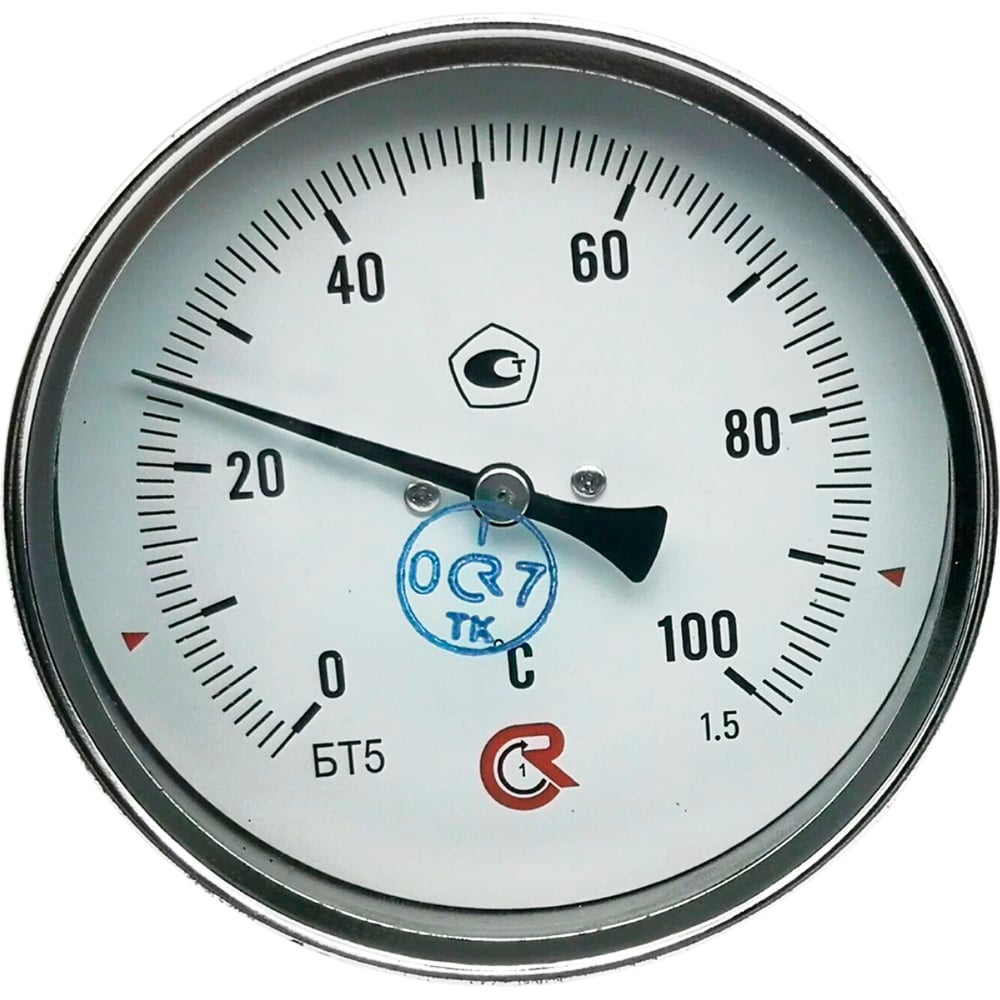 Изображение товара Термометр РОСМА БТ-51.211 осевой 0-350°C с латунной гильзой, класс 1.5