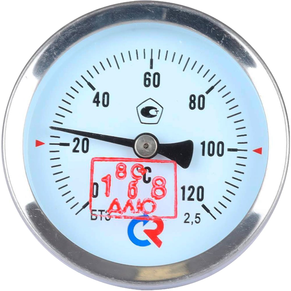 Изображение товара Термометр РОСМА БТ-31.211 осевой 0-120°C латунная гильза