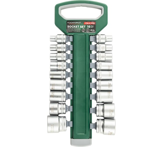 Изображение товара Головки, набор Rockforce 18 предметов, 1/2 (6гр.) RF-018-5 MSA(64135)