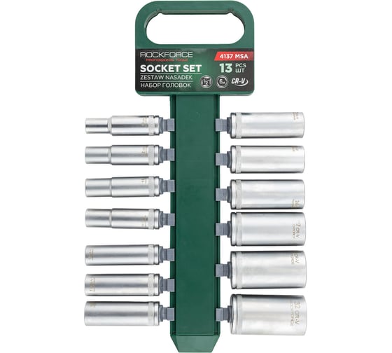 Изображение товара Головки, набор Rockforce 13 предметов, 1/2 (6гр.) RF-4137 MSA(64132)